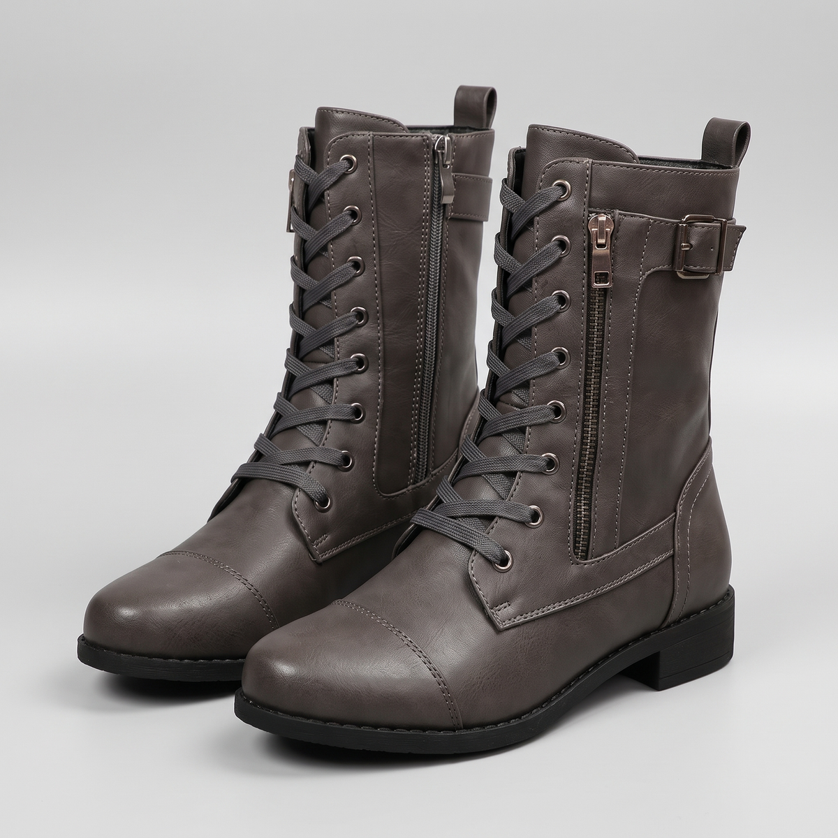 Ainsworth Leather-Look Boots - Brown