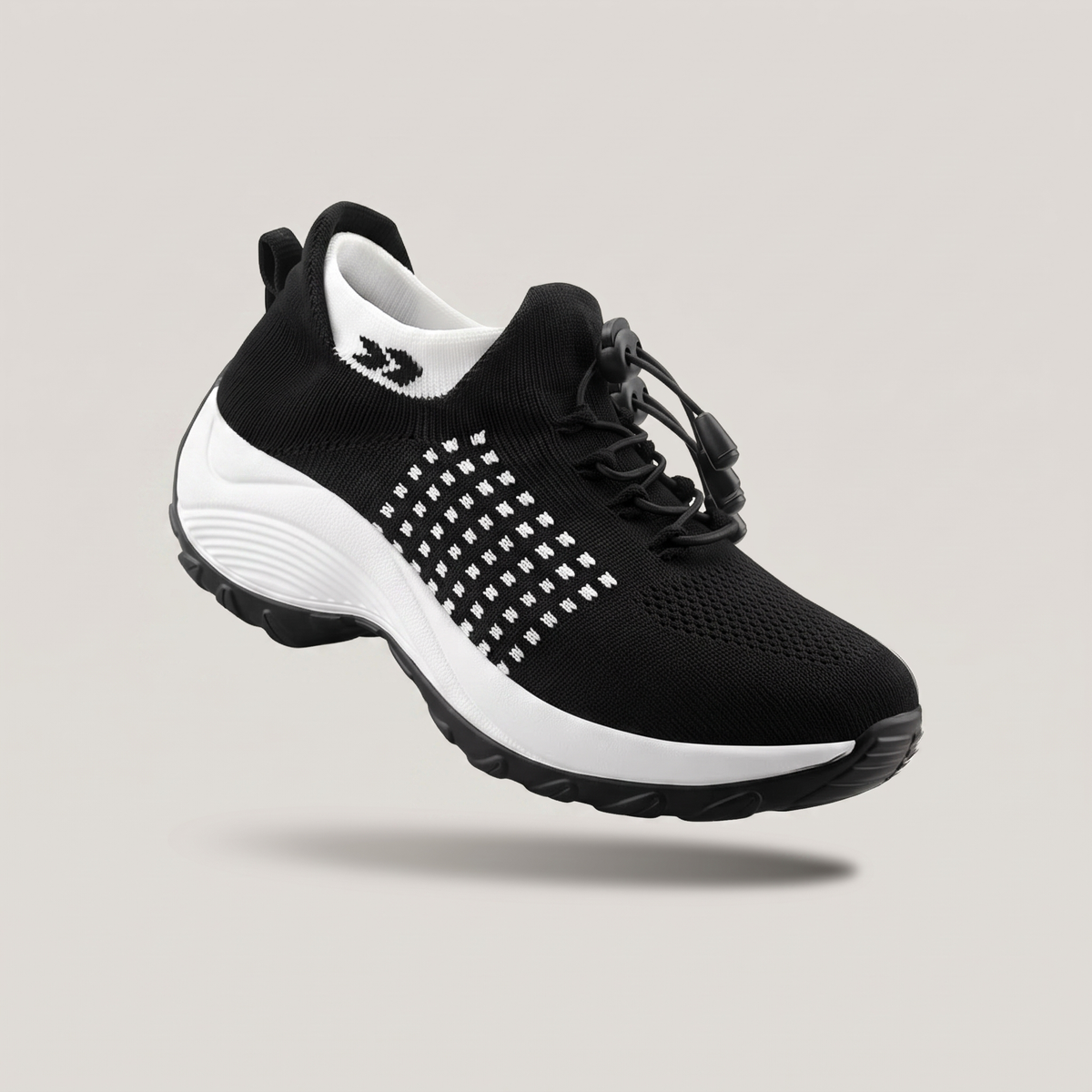 Ainsworth Stretch-Fit Walking Shoes - Black and White