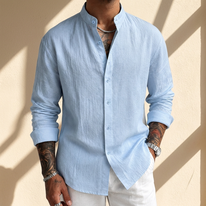 Albrighton Soft Linen Button Shirt - Blue