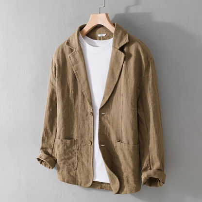 Aldermoor Linen Blazer - Coffee