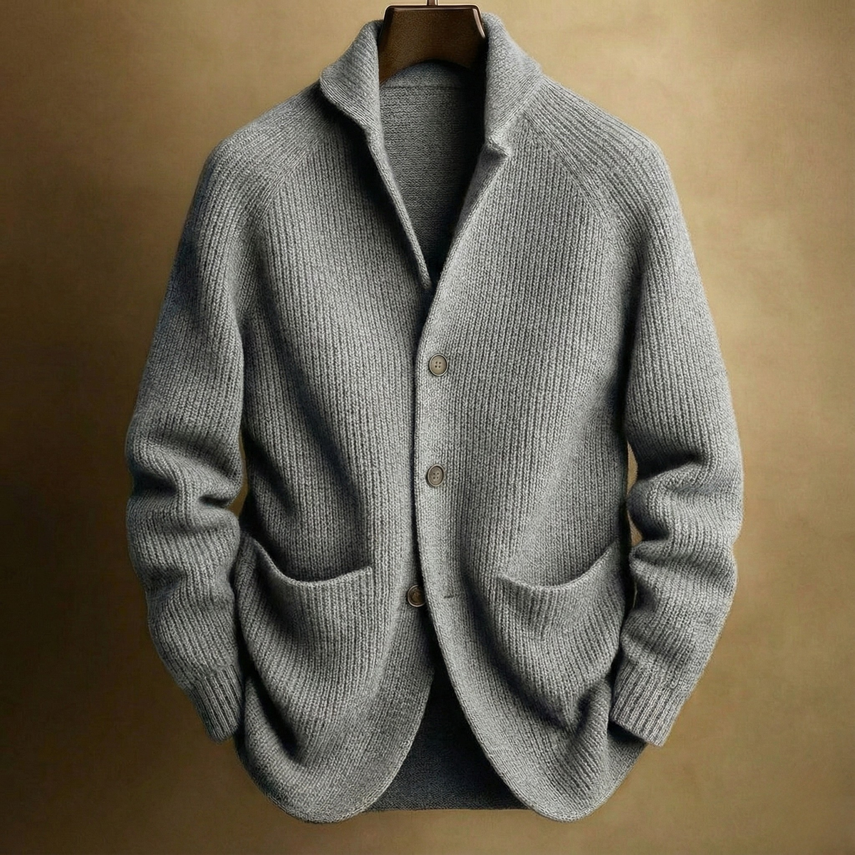 Aldric Ribbed Cardigan - Grey