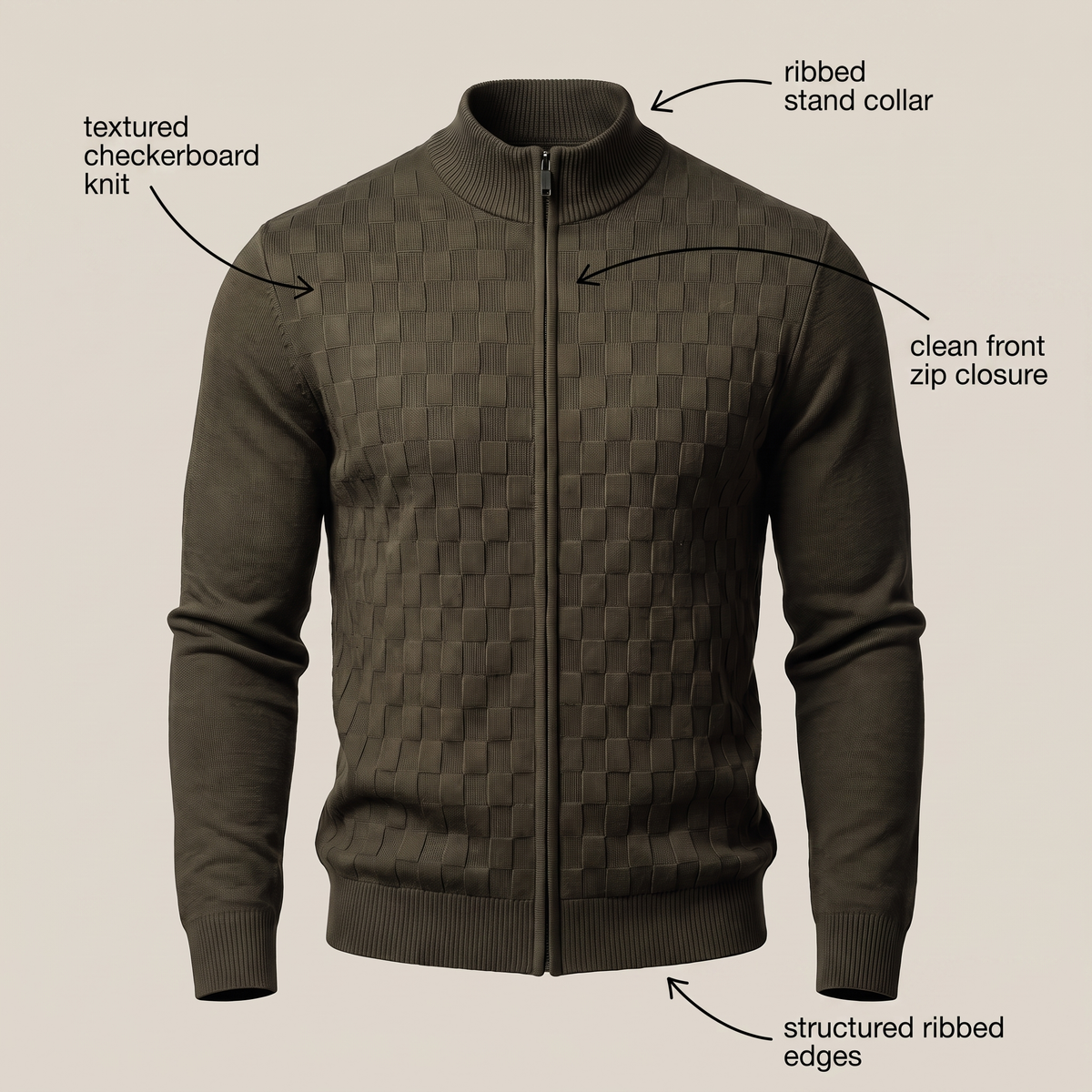 Aldric Zip Cardigan