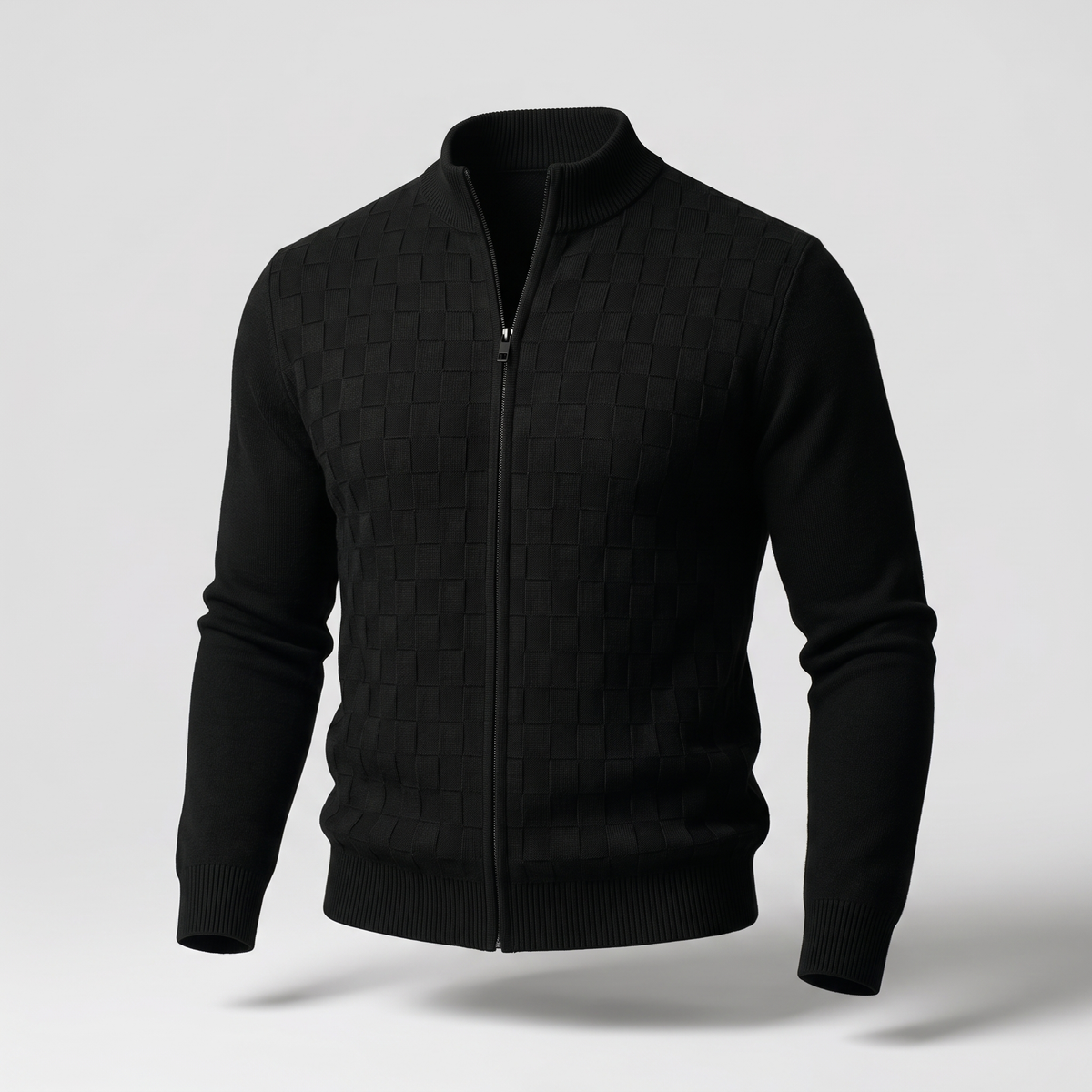 Aldric Zip Cardigan - Black