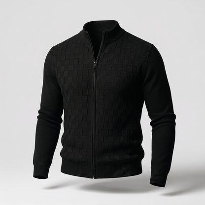 Aldric Zip Cardigan - Black