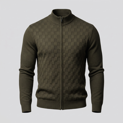 Aldric Zip Cardigan - Green