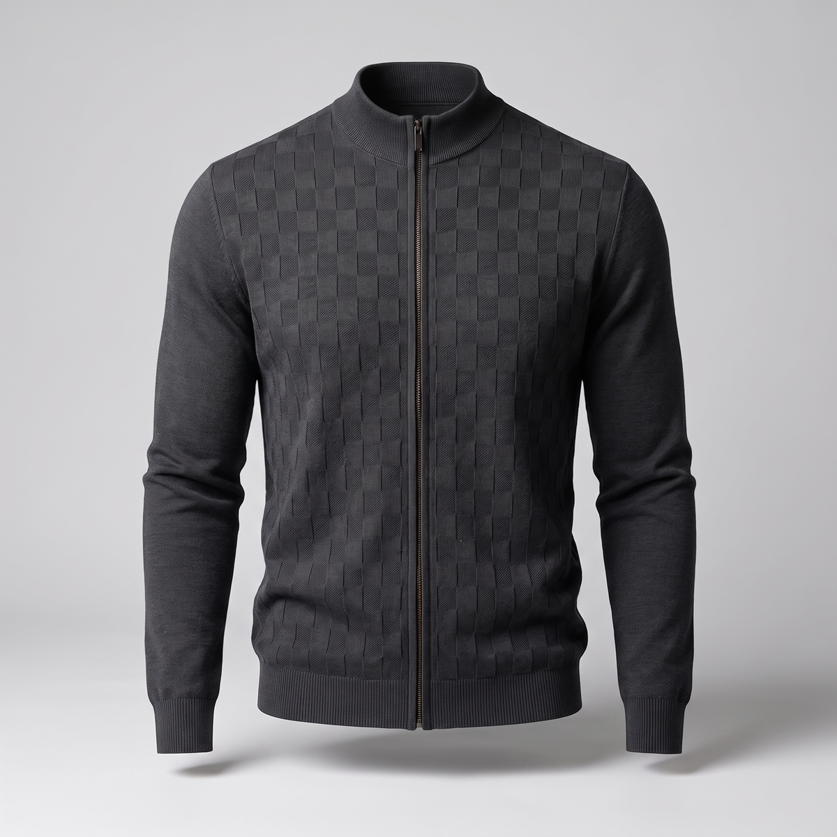 Aldric Zip Cardigan - Grey