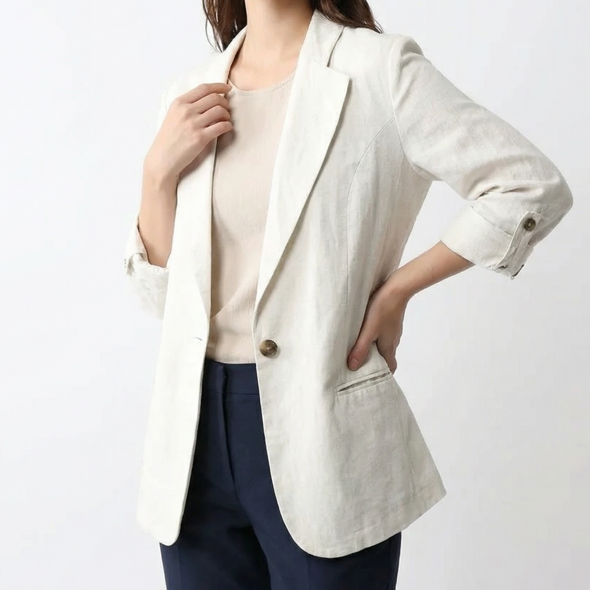 Alena Linen Blazer