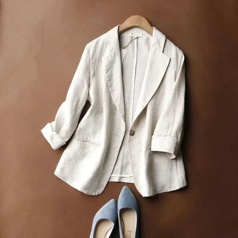 Alena Linen Blazer - Beige