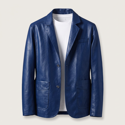 Alessandro Leather-Look Blazer - Royal Blue
