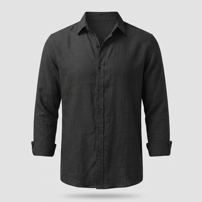Alfie Linen Shirt - Black