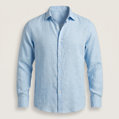Alfie Linen Shirt - Light Blue