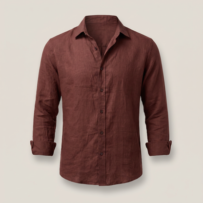 Alfie Linen Shirt - Marrone