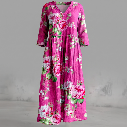 Alina Blossom Midi Dress - Purple