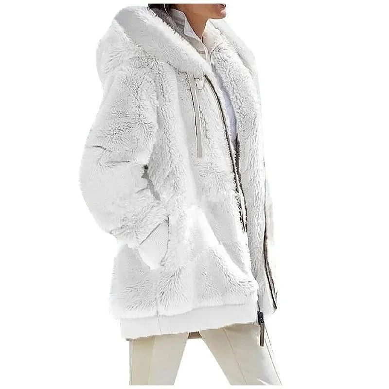Amara Cosy Hooded Jacket - White