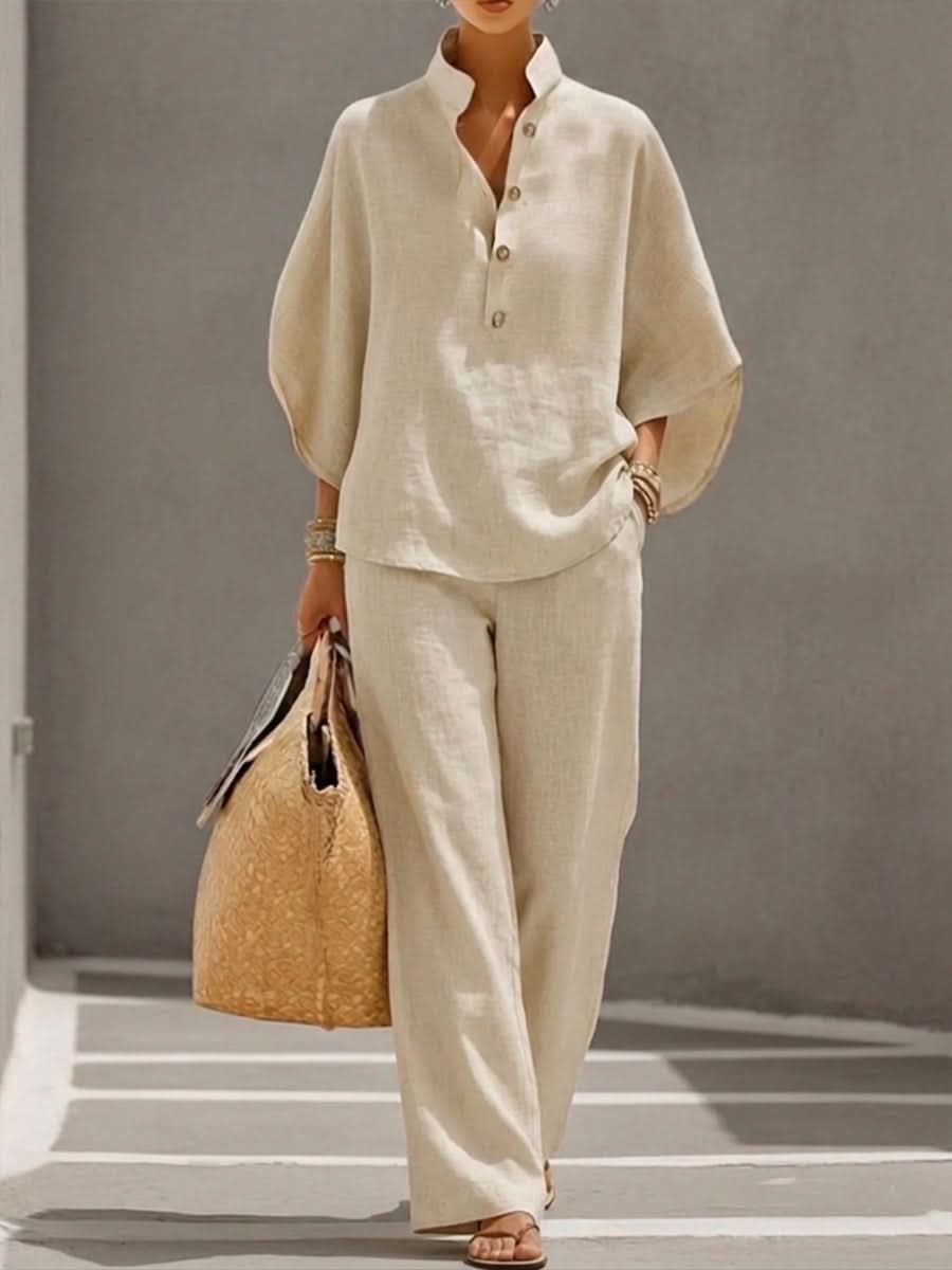 Amelia Batwing Set - Cream