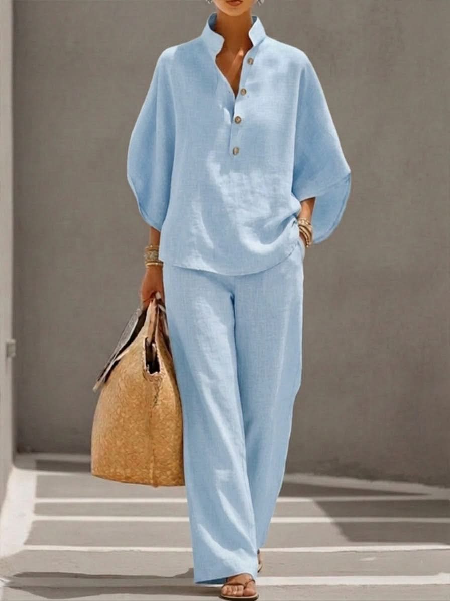 Amelia Batwing Set - Light Blue