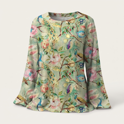 Amelia Light Bloom Blouse - Light Green