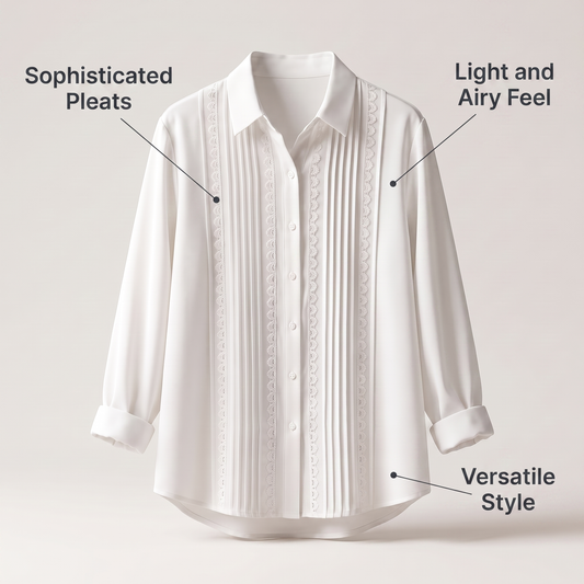 Amelia Pleated Lace Top