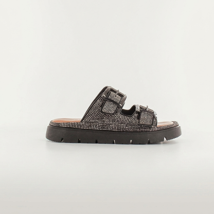 Amersham Cushioned Buckle Sandals - Black