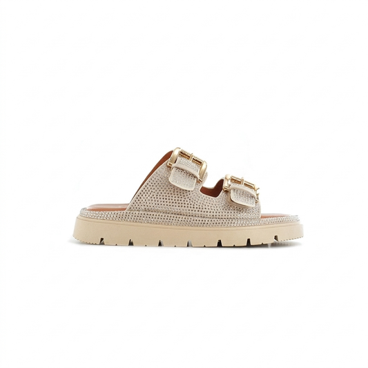 Amersham Cushioned Buckle Sandals - Cream