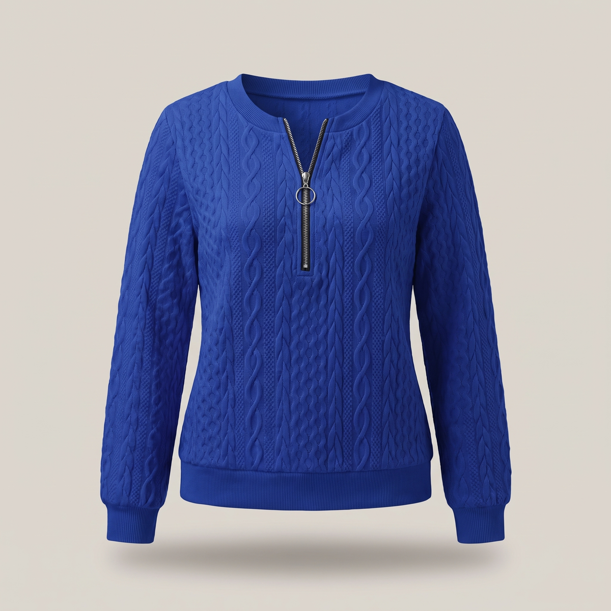 Amy Sweater with Zipper - Blue