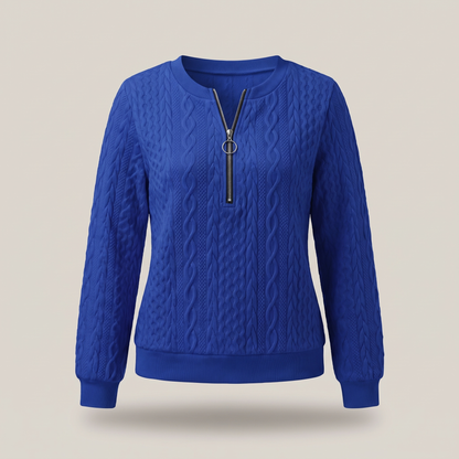 Amy Sweater with Zipper - Blue