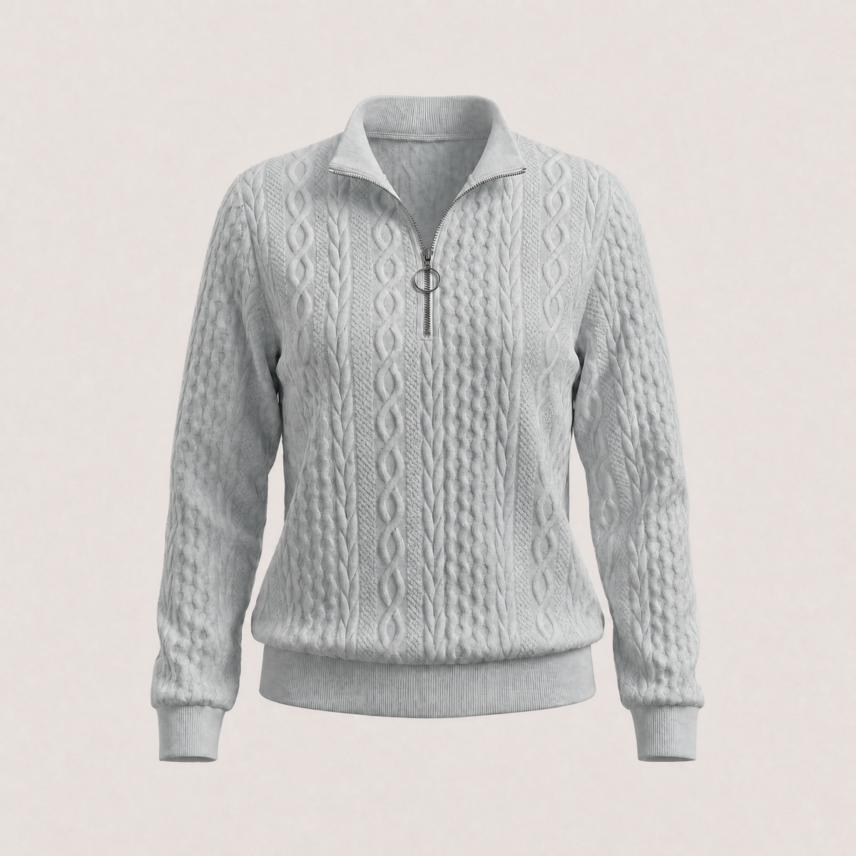Amy Sweater with Zipper - Grey
