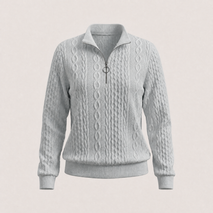 Amy Sweater with Zipper - Grey