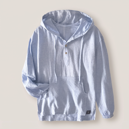 Andora Linen Hoodie - Blue
