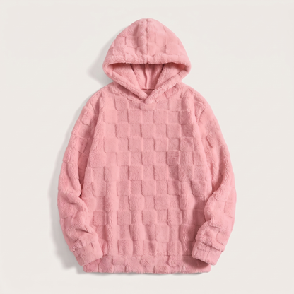 Arabella Cosy Pattern Hoodie - Pink