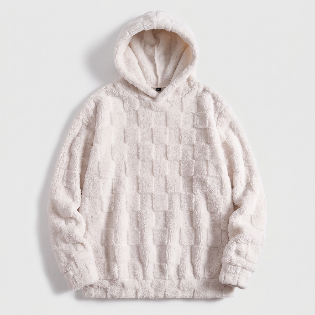 Arabella Cosy Pattern Hoodie - White