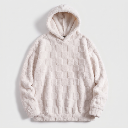 Arabella Cosy Pattern Hoodie - White