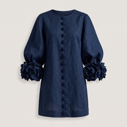 Arabella Floral Mini Dress - Navy