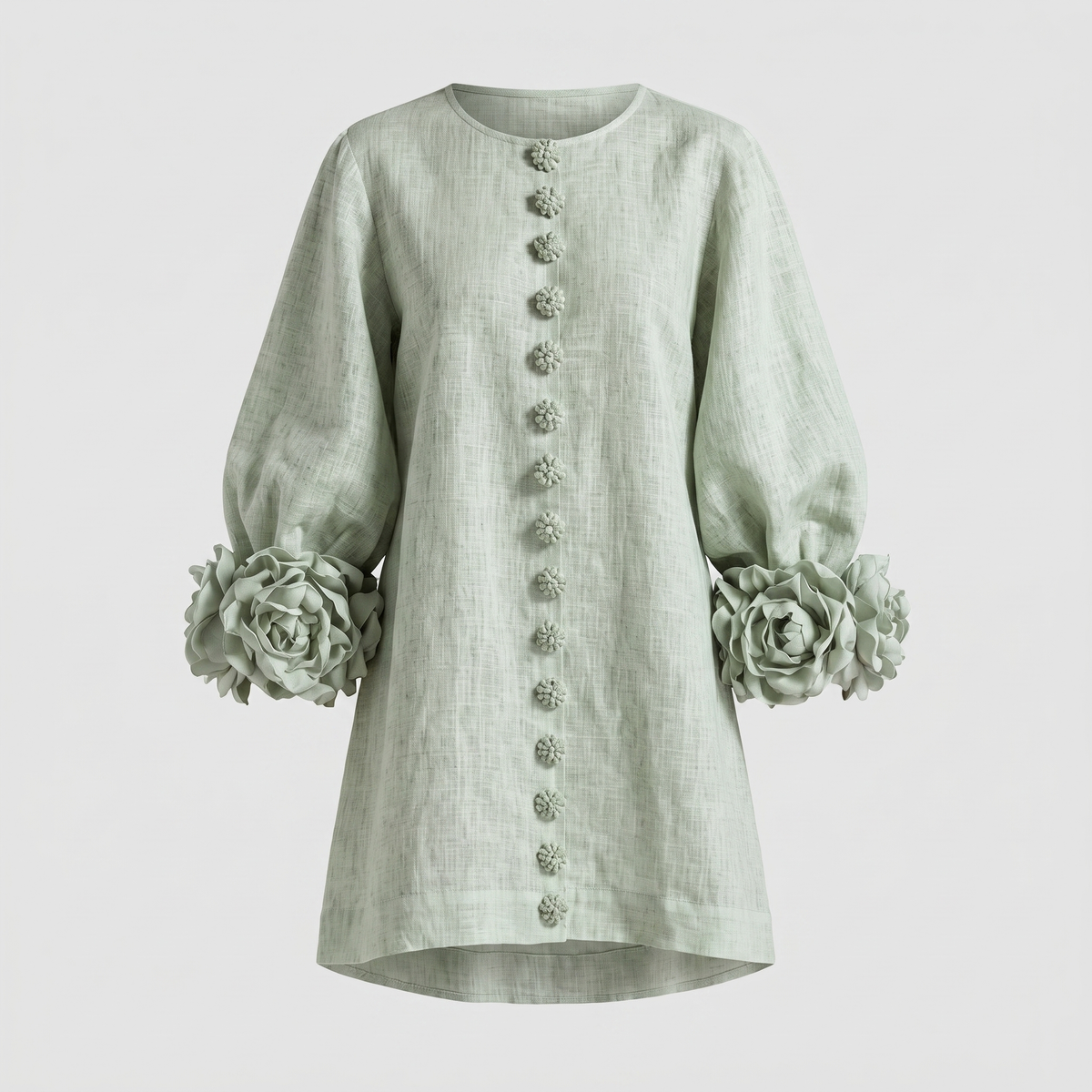 Arabella Floral Mini Dress - Sage Mist
