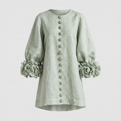 Arabella Floral Mini Dress - Sage Mist
