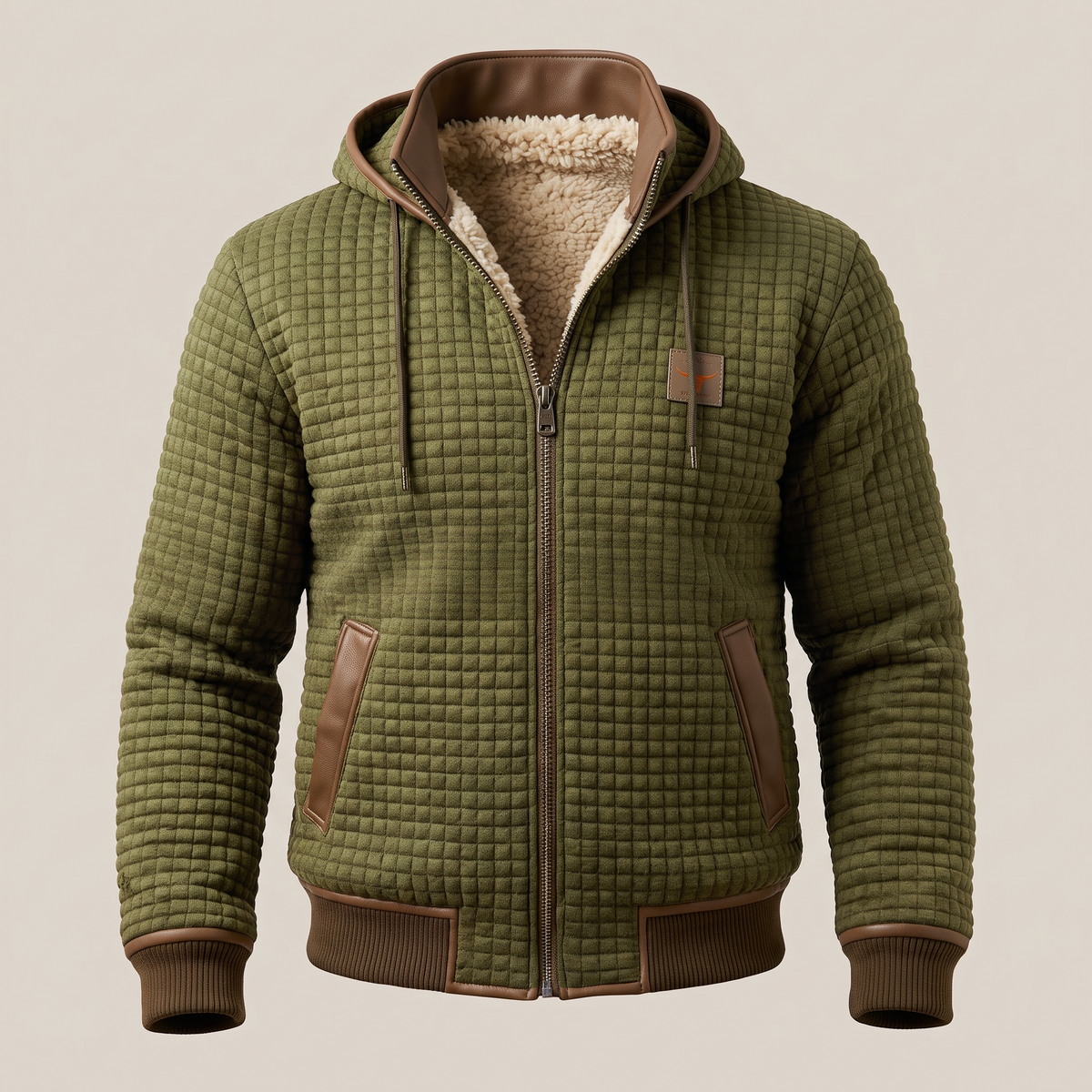 Arden Lined Quilted Fleece Jacket - Green