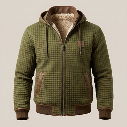 Arden Lined Quilted Fleece Jacket - Green