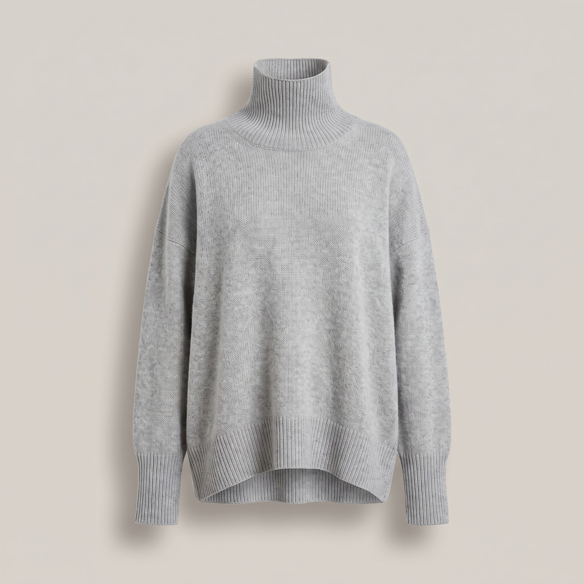 Aria Oversized Turtleneck Sweater - Grey
