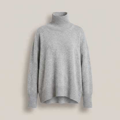 Aria Oversized Turtleneck Sweater - Grey