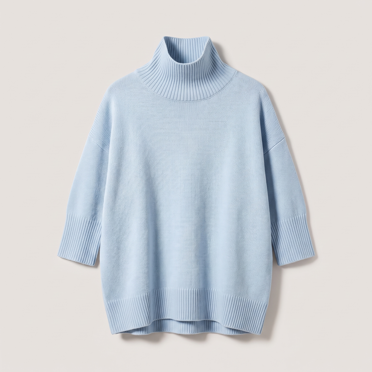 Aria Oversized Turtleneck Sweater - Light Blue