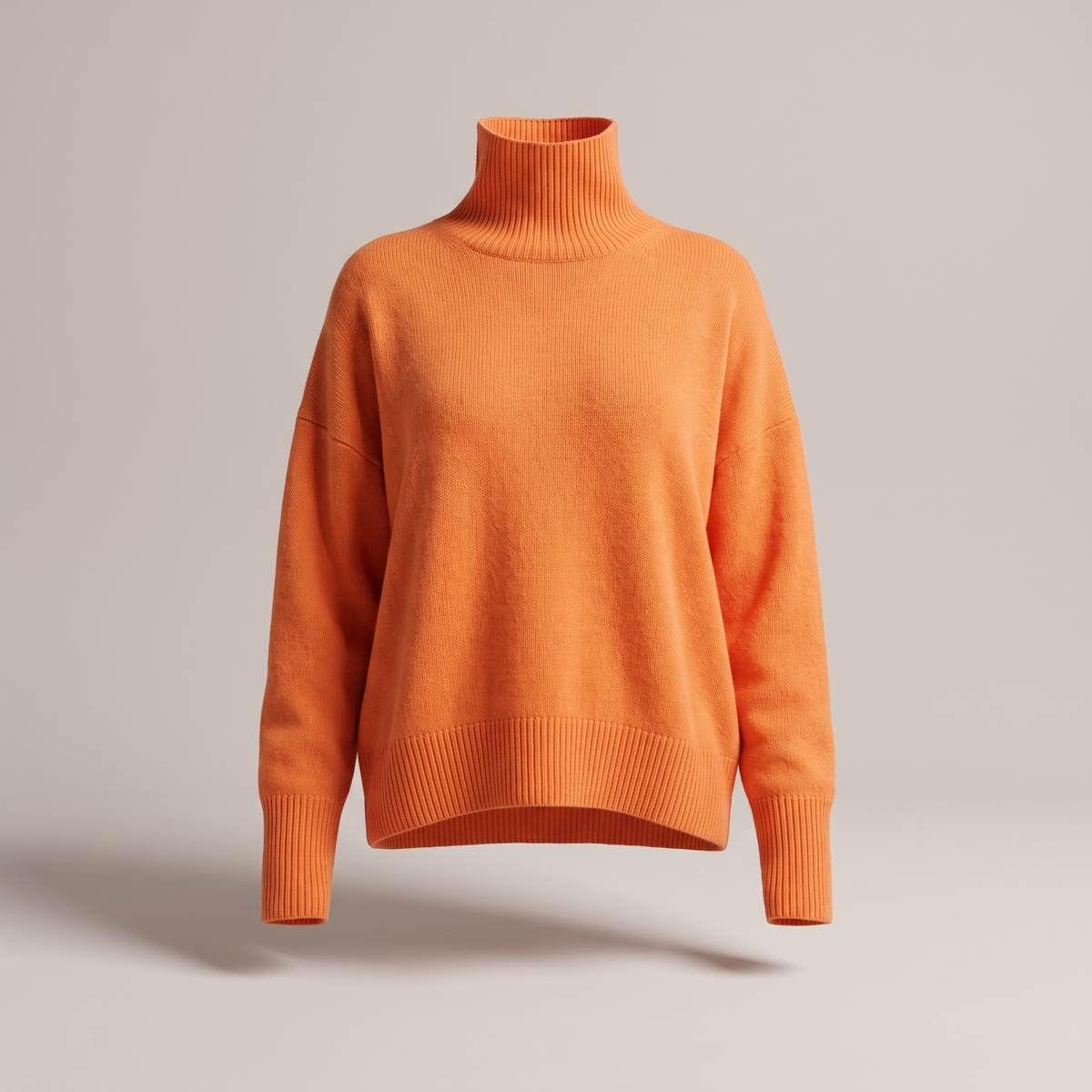 Aria Oversized Turtleneck Sweater - Orange