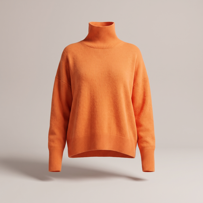 Aria Oversized Turtleneck Sweater - Orange