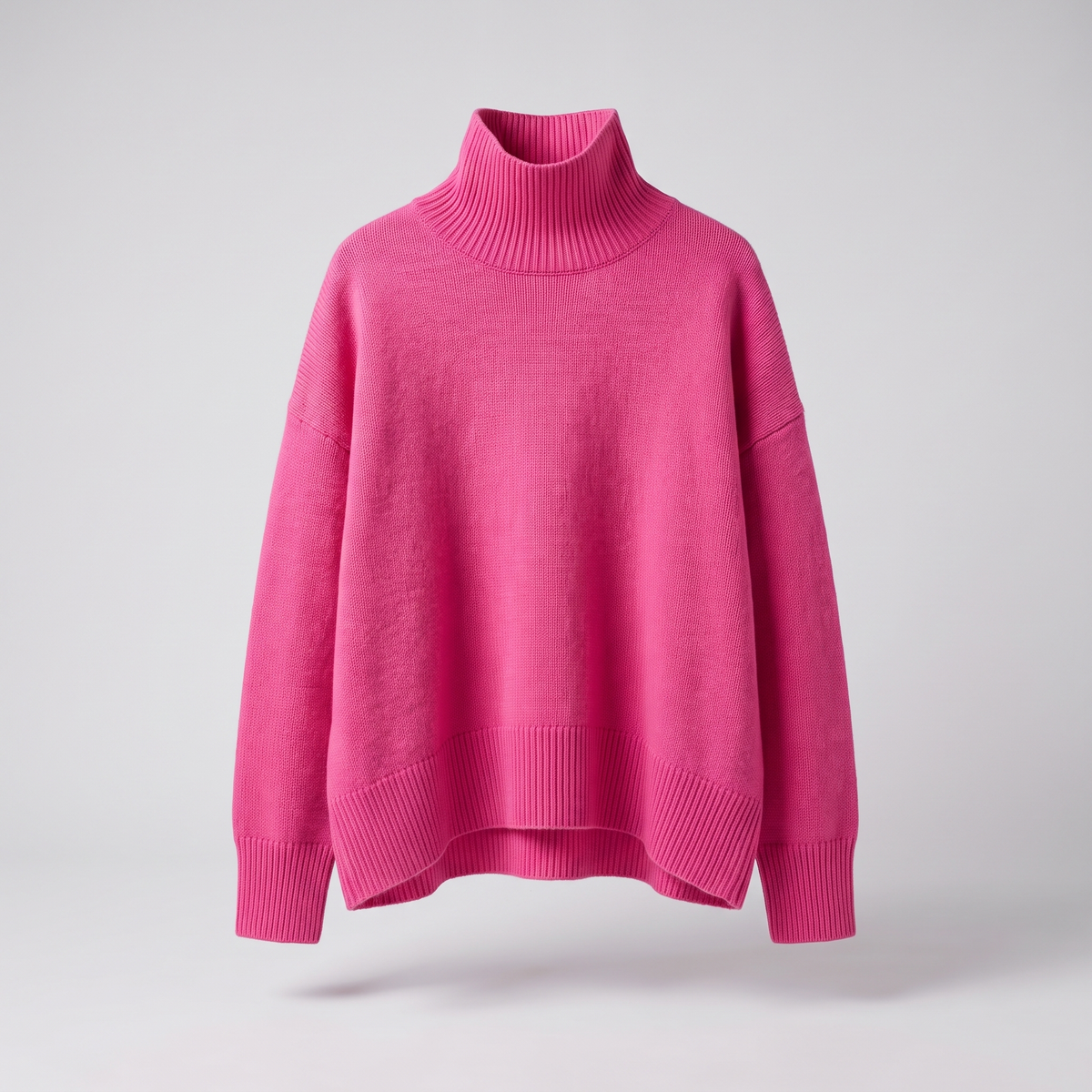 Aria Oversized Turtleneck Sweater - Pink