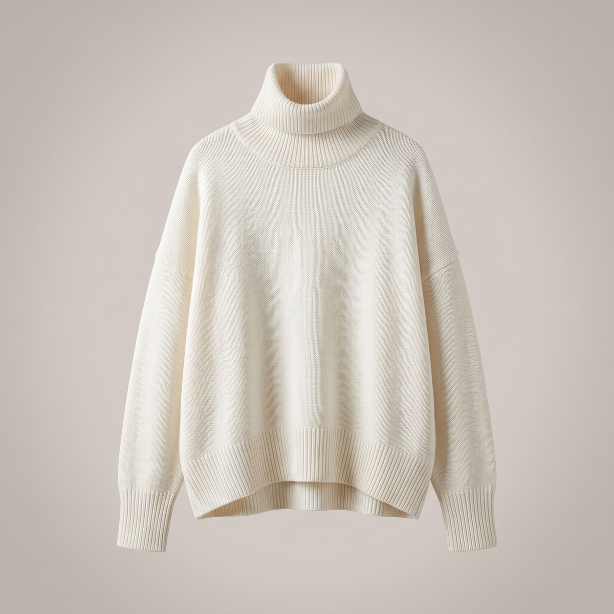 Aria Oversized Turtleneck Sweater - White