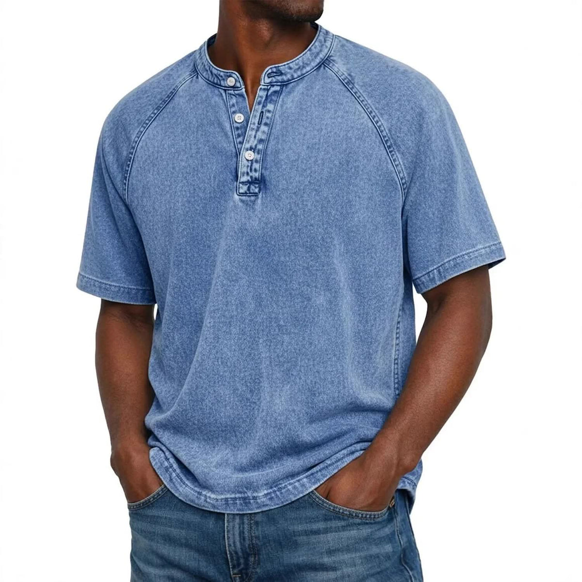 Arthur Relaxed Henley - Blue