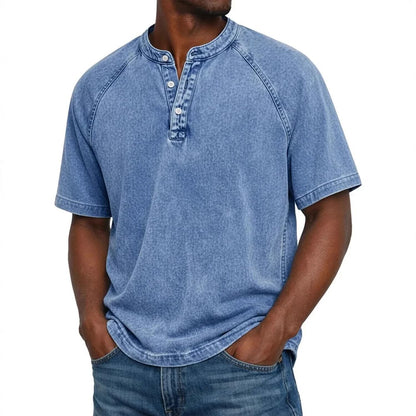 Arthur Relaxed Henley - Blue