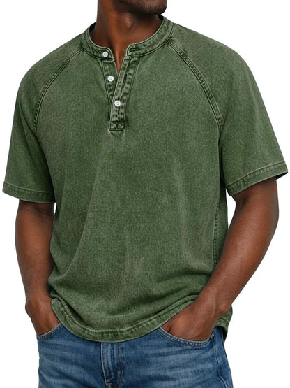 Arthur Relaxed Henley - Dark Green