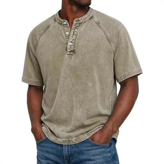 Arthur Relaxed Henley - Khaki
