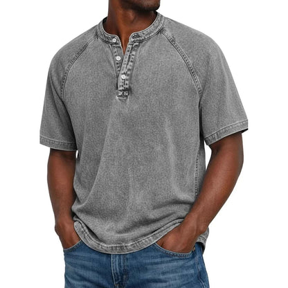 Arthur Relaxed Henley - Light Grey