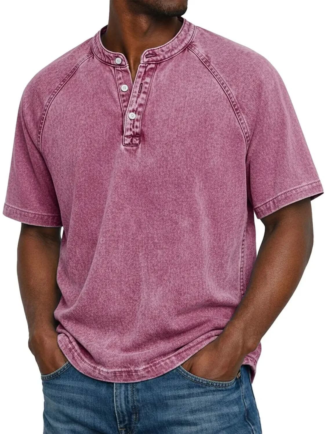 Arthur Relaxed Henley - Pink